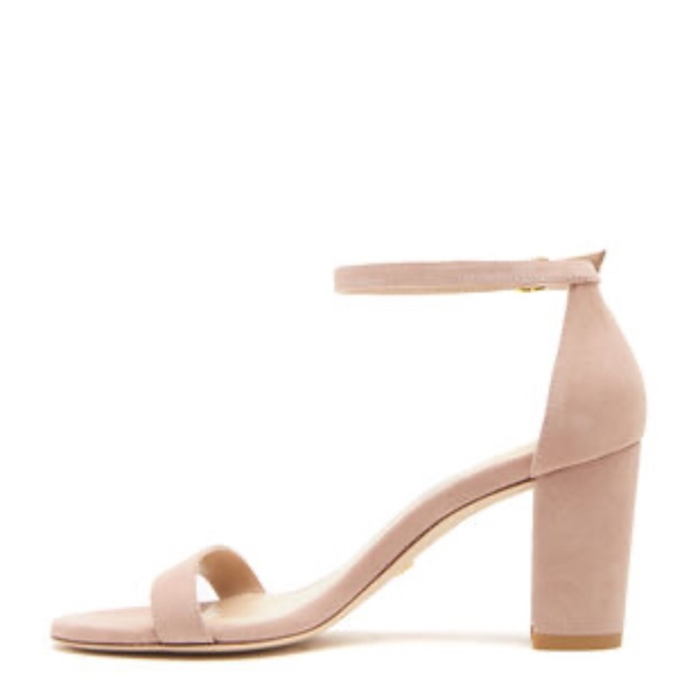 Stewart Weitzman Nude Block Heel Sandals